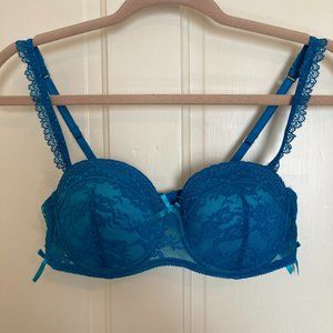 Adore Me Turquoise Lace Lined Bra